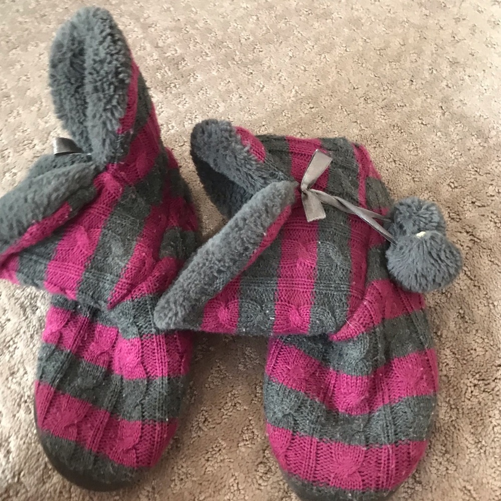 striped slippers